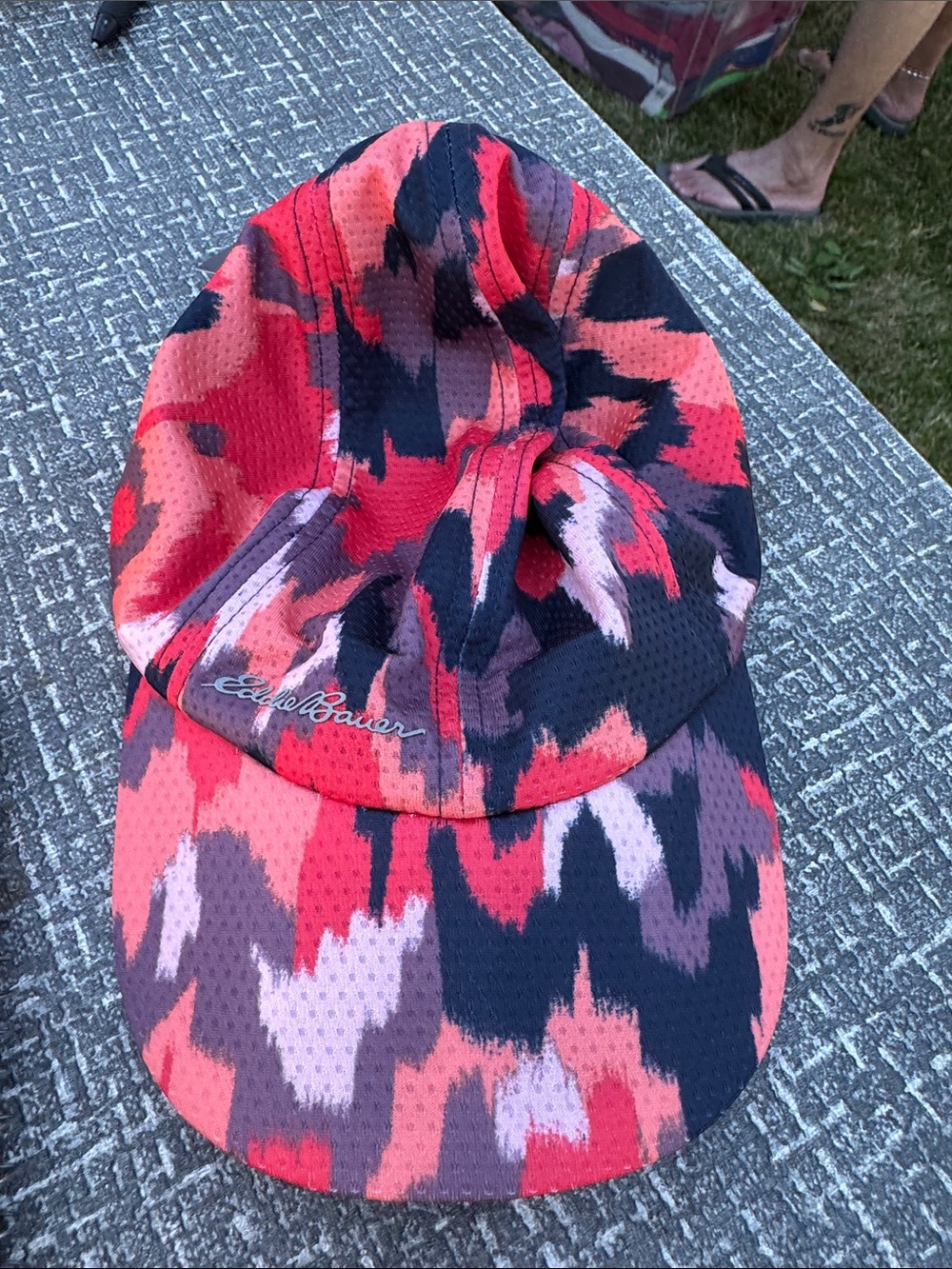 Eddie Bauer Red, Black & Pink Abstract Pattern Cap